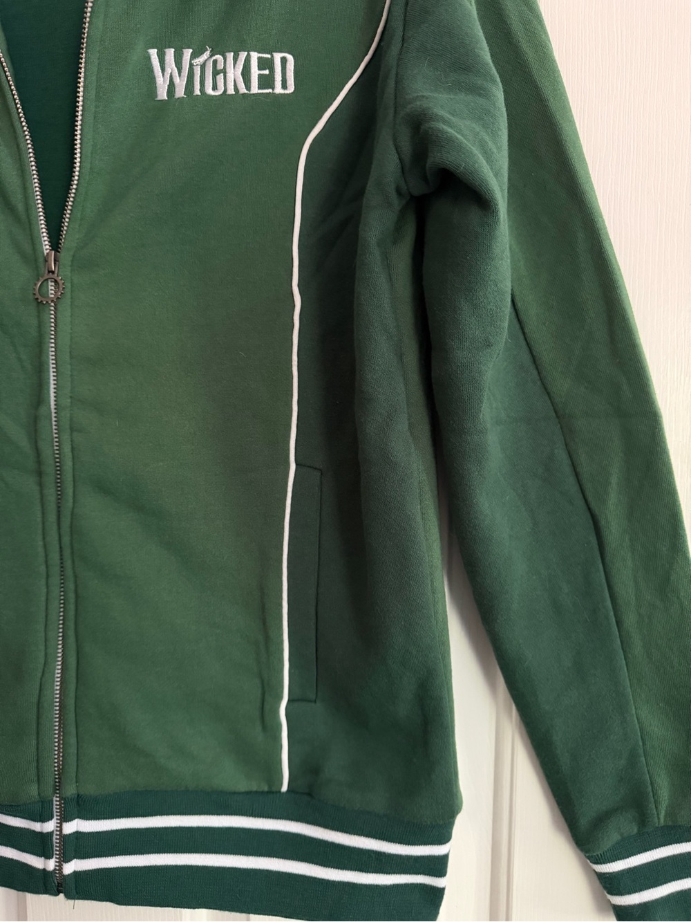 Wicked Green Full-Zip Hoodie Jacket Unisex  size Medium BROADWAY - Picture 3 of 12